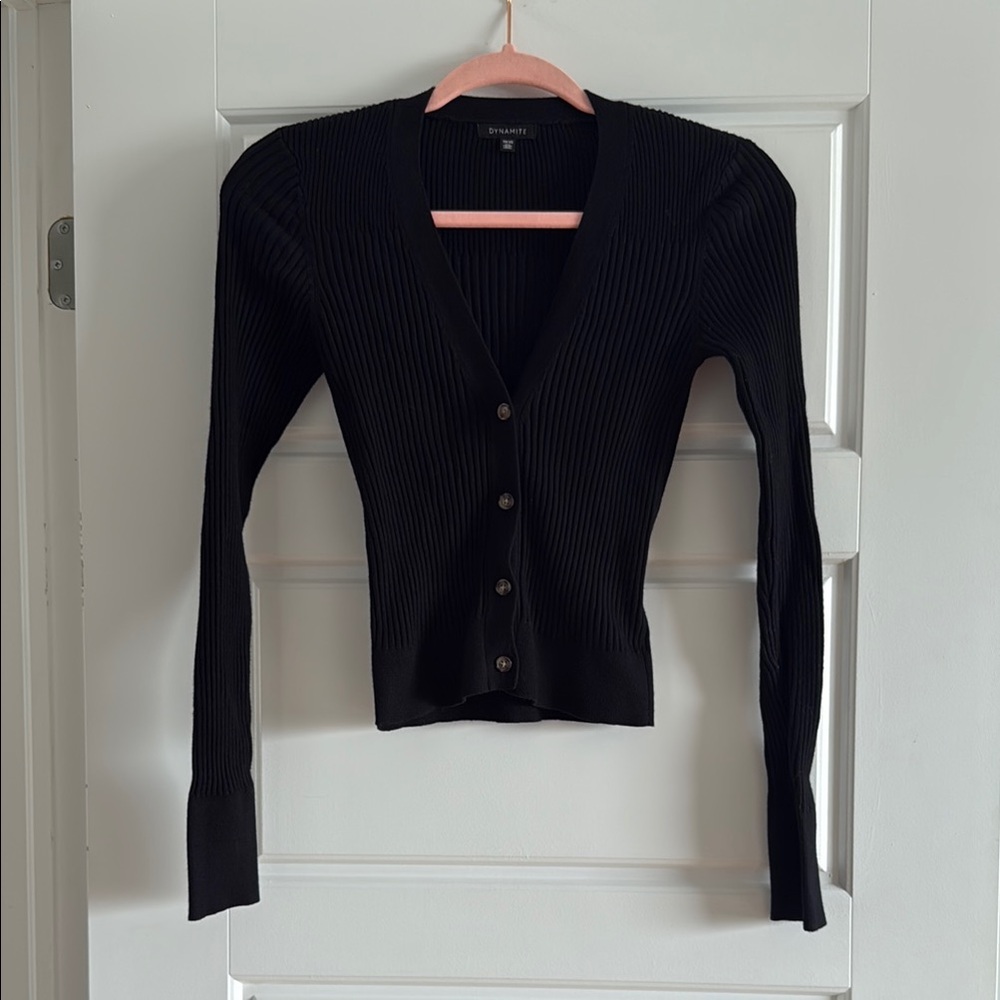 Black Ribbed Women's Sweater